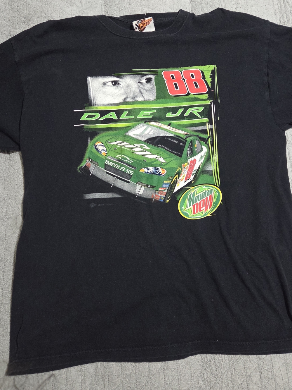 Dale Jr. 88 Mountain Dew Graphic men T‑Shirt - Black & Green